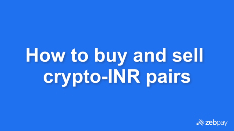 How to make a crypto-INR trade