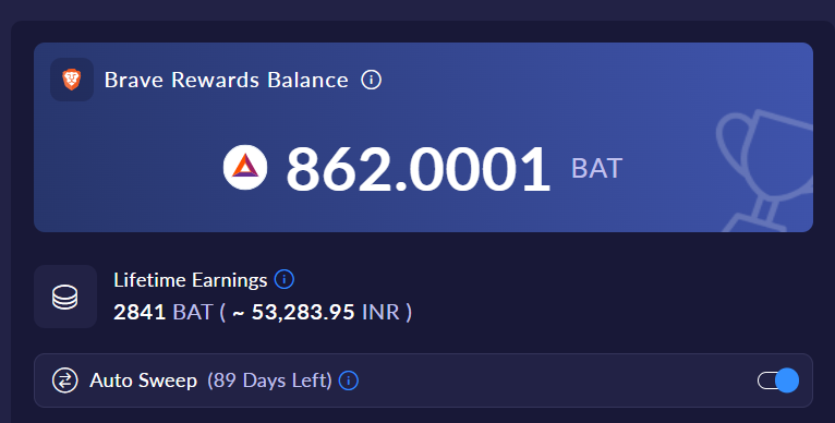 Brave Reward Balance