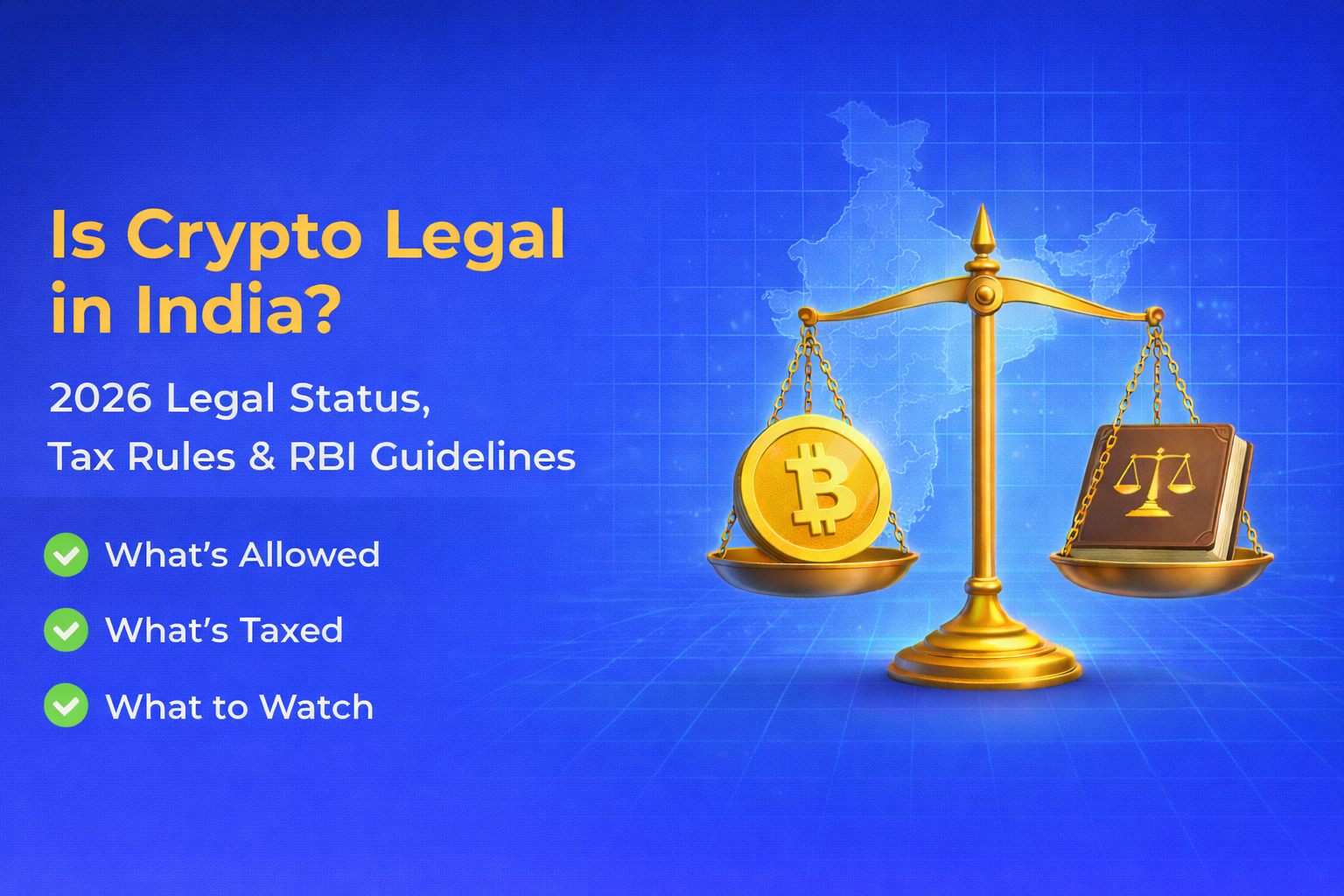 Is Crypto Legal in India? Legal Status, Tax Rules, RBI & More