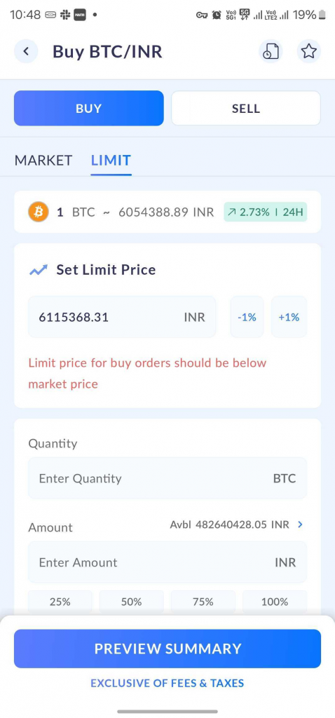 QT Buy Limit Option