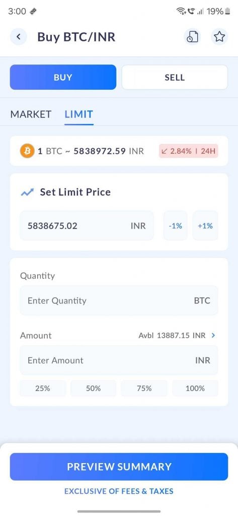 QT Limit Option to Buy