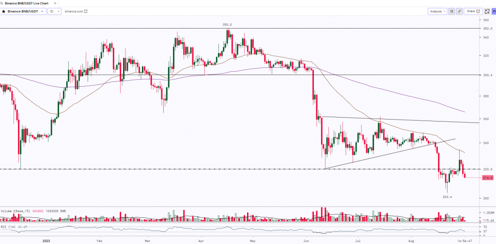 BNB Monthly Chart | 01st Sept 2023