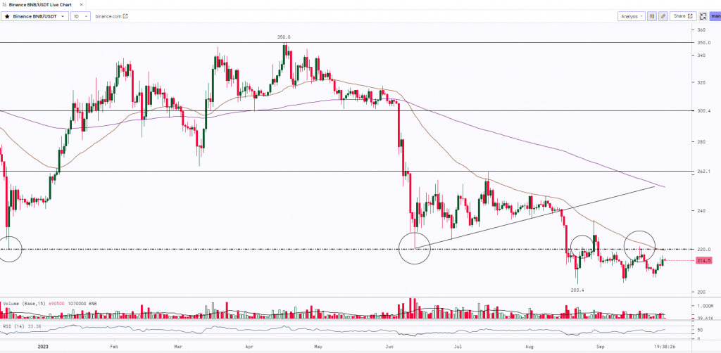 Binance coin Daily Chart-29th-September-2023